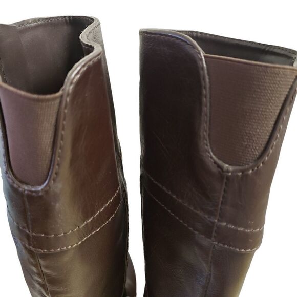 Croft & Barrow High Calf Side Zip Rounded Toe Brown Boots Size 6M - Picture 6 of 13